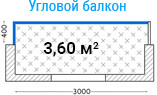 Угловой балкон в доме серии II-49